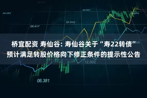 桥宜配资 寿仙谷: 寿仙谷关于“寿22转债”预计满足转股价格向下修正条件的提示性公告